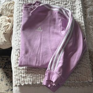 Adidas Lilac Crewneck with White Accents